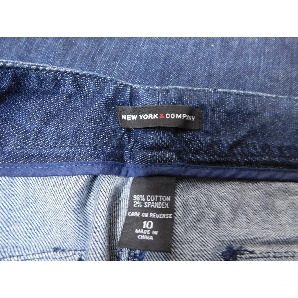 New York Company‎ Womens Dark Wash Flare Leg Denim Jeans Size 10 Vintage Boho
